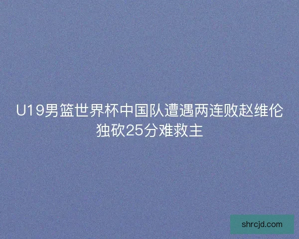 U19男篮世界杯中国队遭遇两连败赵维伦独砍25分难救主