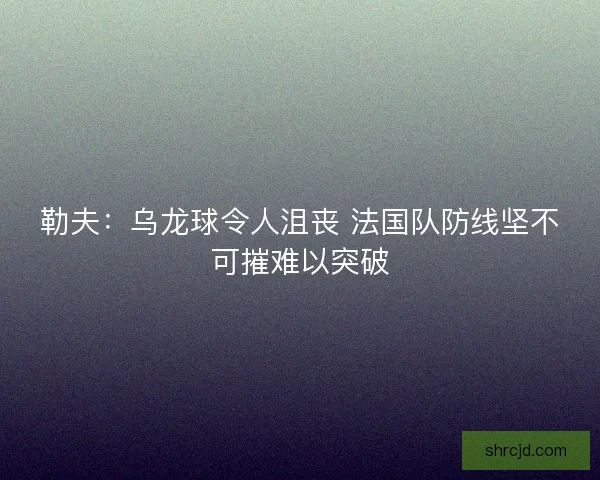 勒夫：乌龙球令人沮丧 法国队防线坚不可摧难以突破
